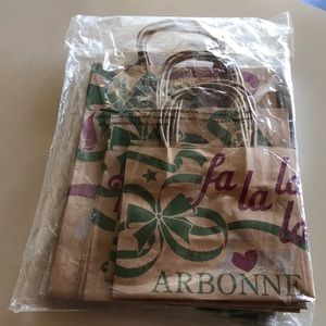 Arbonne Set of Sturdy Brown Gift Bags (3 Small, 3 Medium, 3 Large) w/Tissue *NEW